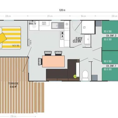 Campingplatz Mobil Confortable Avec Terrasse Pour 8 Personnes - Api-1-52-1164
